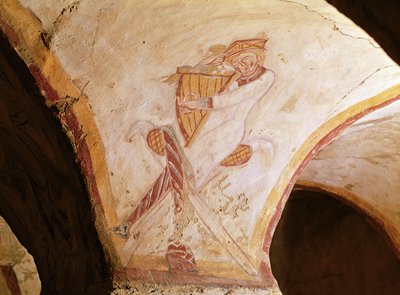 David Playing on the Harp by French School